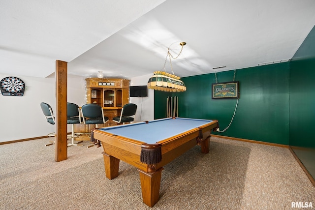 905 Highland Ct, Germantown Hills, IL 61548 - game room with carpet flooring, pool table, and baseboards
