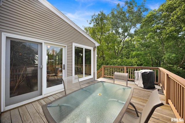 905 Highland Ct, Germantown Hills, IL 61548 - wooden terrace with outdoor dining area and grilling area