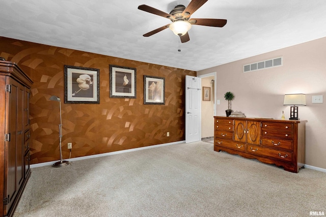 22 Cypress Pt, Pekin, IL 61554 - bedroom with carpet flooring, baseboards, wallpapered walls, and a ceiling fan