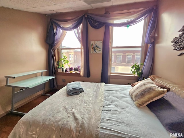 113 N Kickapoo St, Lincoln, IL 62656 - bedroom featuring multiple windows and a paneled ceiling