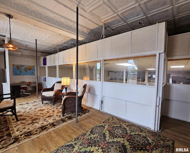 113 N Kickapoo St, Lincoln, IL 62656 - miscellaneous room featuring an ornate ceiling and wood finished floors