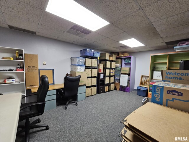 113 N Kickapoo St, Lincoln, IL 62656 - carpeted office space featuring a paneled ceiling
