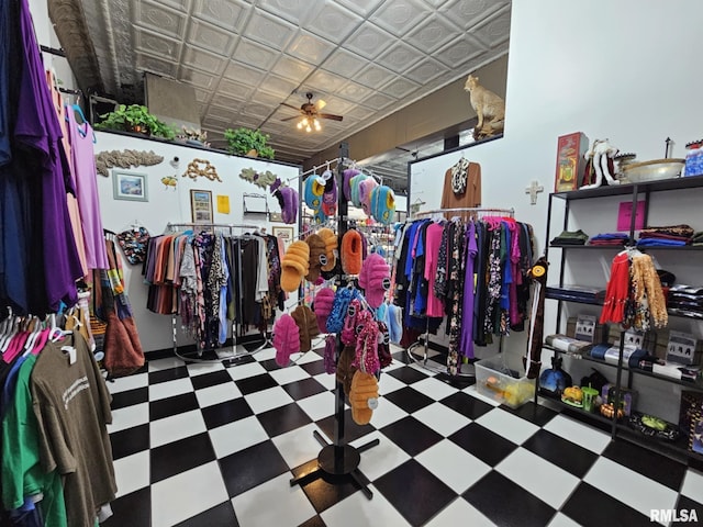 113 N Kickapoo St, Lincoln, IL 62656 - miscellaneous room with tile patterned floors and an ornate ceiling