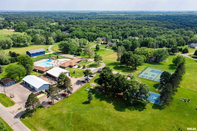 1111 Windy Hill Ct, Varna, IL 61375 - aerial view of a heavily wooded area and a pool area