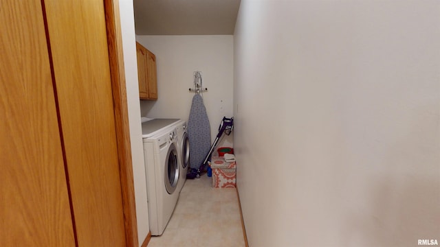 1111 Windy Hill Ct, Varna, IL 61375 - laundry room featuring cabinet space, separate washer and dryer, and light carpet