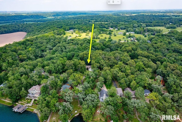 1111 Windy Hill Ct, Varna, IL 61375 - drone / aerial view of a heavily wooded area and a nearby body of water
