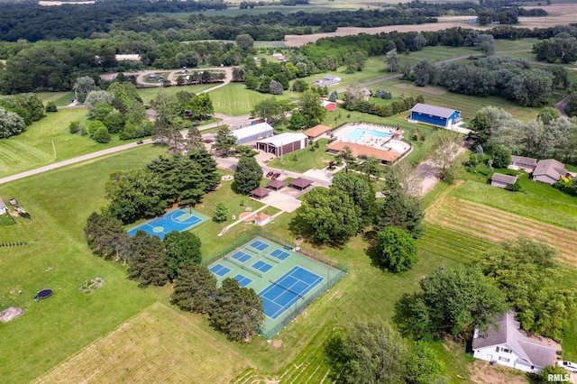 1111 Windy Hill Ct, Varna, IL 61375 - aerial view of sparsely populated area featuring a pool area