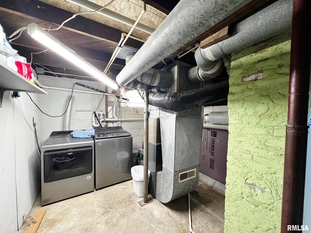1520 N Finney St, Chillicothe, IL 61523 - unfinished basement with separate washer and dryer and heating unit