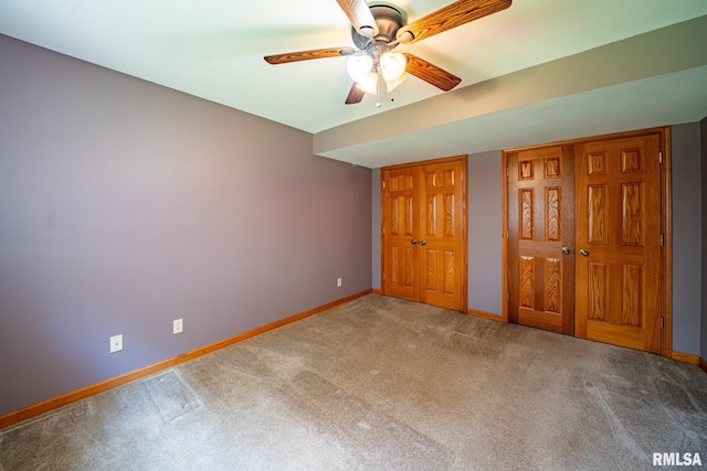 4627 S Queen Aleta Ct, Mapleton, IL 61547 - unfurnished bedroom with carpet, baseboards, and ceiling fan