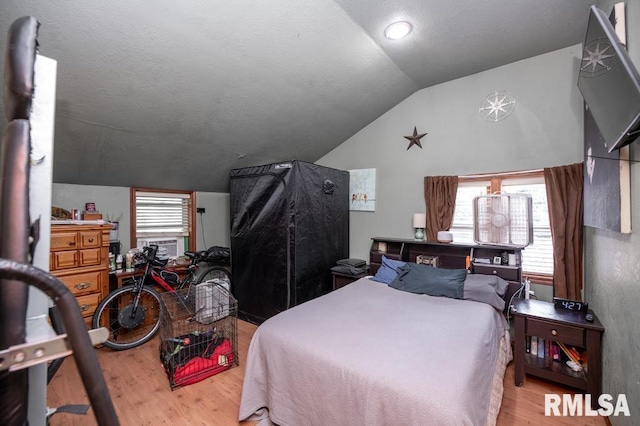 307 N Logan St, Deer Creek, IL 61733 - bedroom with lofted ceiling and wood finished floors