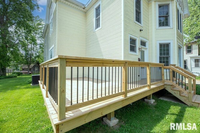 307 N Logan St, Deer Creek, IL 61733 - deck with central AC and a yard