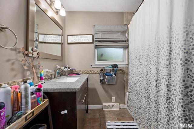 51 Lynnwood Ct, Morton, IL 61550 - full bathroom featuring vanity, a shower with curtain, and tile patterned floors