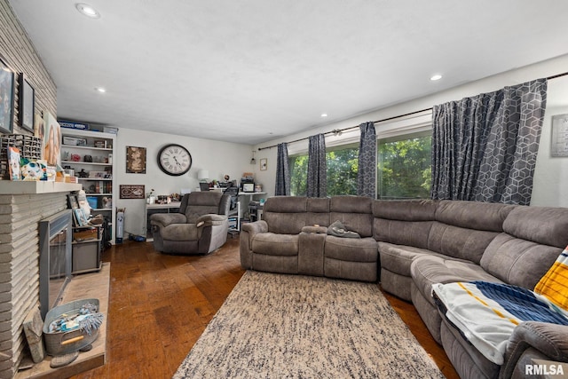 51 Lynnwood Ct, Morton, IL 61550 - living room with wood finished floors, recessed lighting, and a fireplace