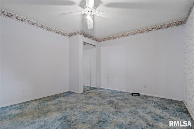 1810 Windsor St, Pekin, IL 61554 - carpeted empty room with a ceiling fan and baseboards