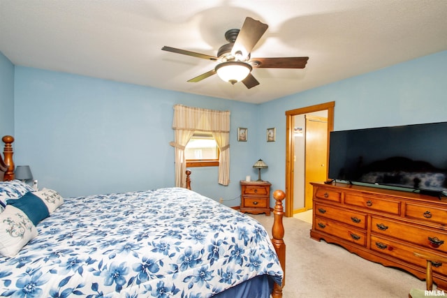 7019 Oak Run Dr, Dahinda, IL 61428 - bedroom featuring light carpet and a ceiling fan