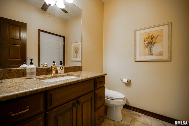 241 Birch Pl, Kewanee, IL 61443 - half bath with vanity and a ceiling fan