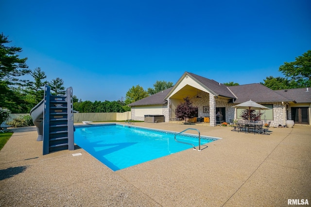 241 Birch Pl, Kewanee, IL 61443 - view of pool featuring a patio, a diving board, and stairway