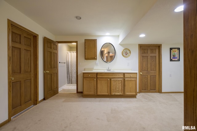 702 Mayfair Ct, Germantown Hills, IL 61548 - full bathroom featuring vanity, recessed lighting, and a shower with curtain