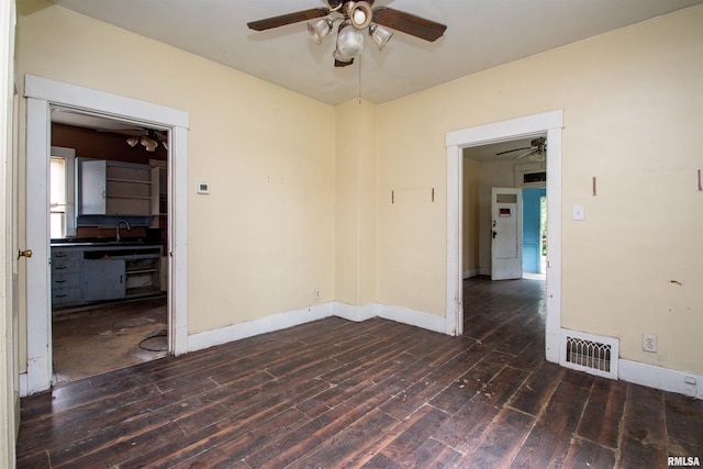 7113 S Depot St, Bartonville, IL 61607 - spare room featuring ceiling fan and hardwood / wood-style flooring
