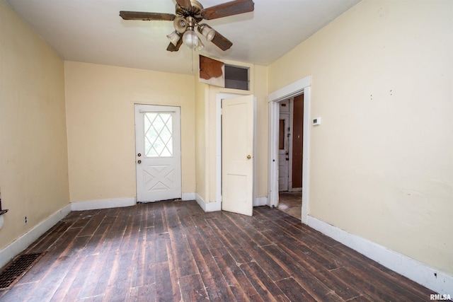 7113 S Depot St, Bartonville, IL 61607 - empty room featuring a ceiling fan and wood finished floors