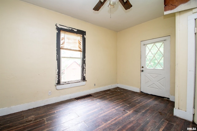 7113 S Depot St, Bartonville, IL 61607 - entrance foyer featuring wood-type flooring and a ceiling fan