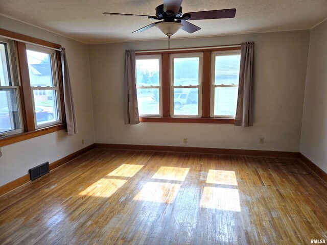 904 E Elm St, Canton, IL 61520 - spare room with light wood-style floors, plenty of natural light, ceiling fan, and ornamental molding
