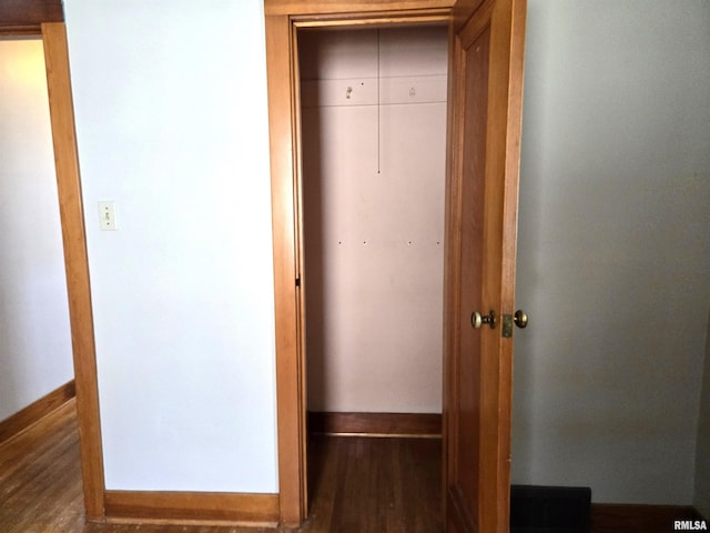 904 E Elm St, Canton, IL 61520 - hallway featuring wood finished floors and baseboards