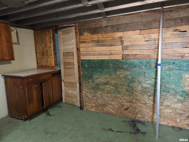 904 E Elm St, Canton, IL 61520 - unfinished basement with wood walls