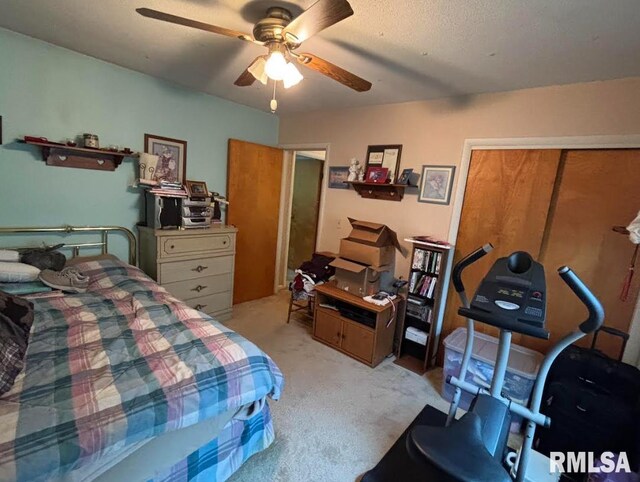 218 W Kurlene Dr, Macomb, IL 61455 - bedroom with light carpet and a ceiling fan
