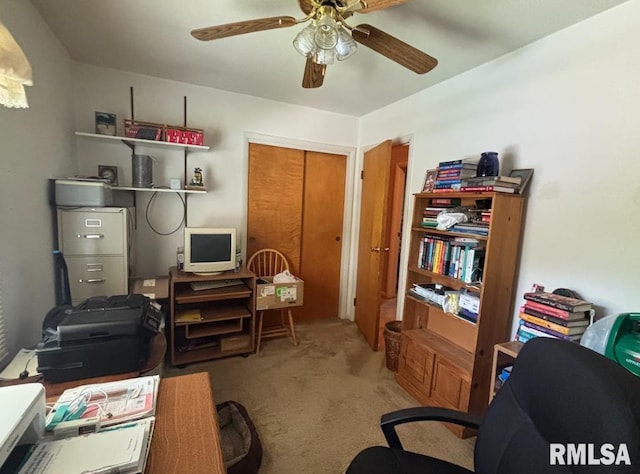218 W Kurlene Dr, Macomb, IL 61455 - office space featuring a ceiling fan and carpet flooring
