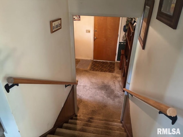 218 W Kurlene Dr, Macomb, IL 61455 - stairs with carpet flooring