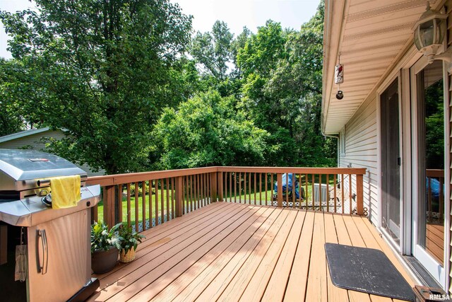 100 Oakridge Ct, Dahinda, IL 61428 - wooden terrace featuring area for grilling