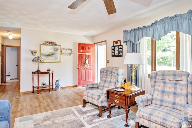 100 Oakridge Ct, Dahinda, IL 61428 - sitting room with wood finished floors and a ceiling fan