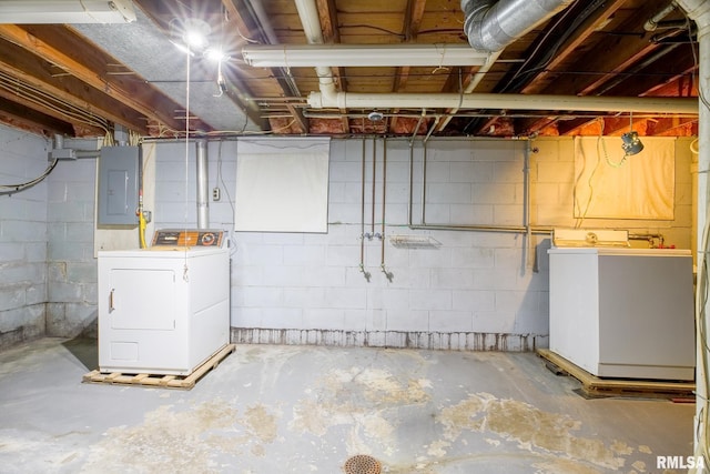 1030 E Euclid Ave, Peoria Heights, IL 61616 - unfinished basement with washer / dryer and electric panel