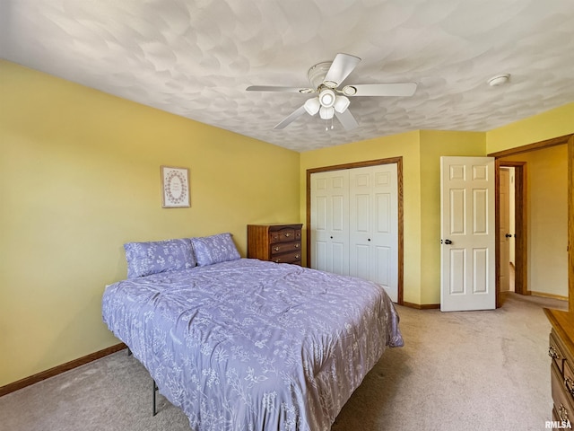 125 Prairieview Dr, East Peoria, IL 61611 - bedroom with carpet, a closet, and a ceiling fan
