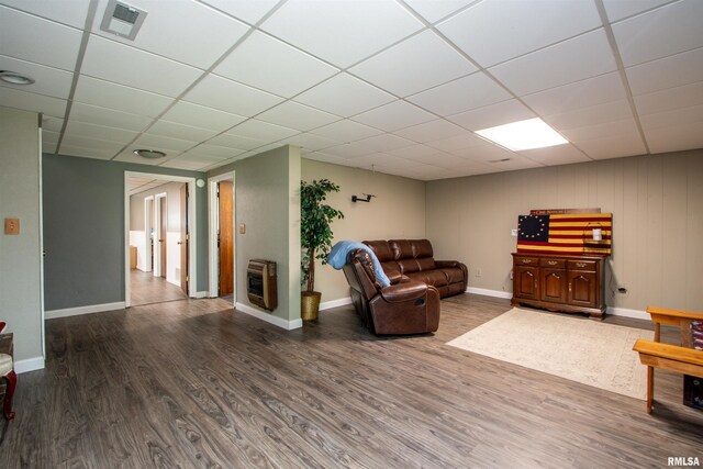 324 Pinecrest Dr, Germantown Hills, IL 61548 - living room with wood finished floors, heating unit, and a drop ceiling
