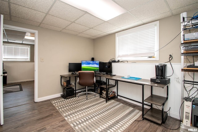 324 Pinecrest Dr, Germantown Hills, IL 61548 - office area with wood finished floors and a paneled ceiling