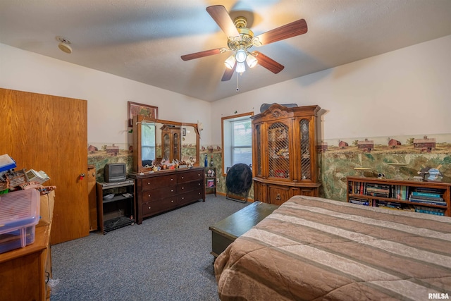 21501 N Berchtold Rd, Chillicothe, IL 61523 - bedroom with carpet and a ceiling fan