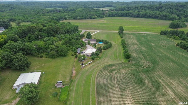 21501 N Berchtold Rd, Chillicothe, IL 61523 - aerial overview of property's location with rural landscape and a forest