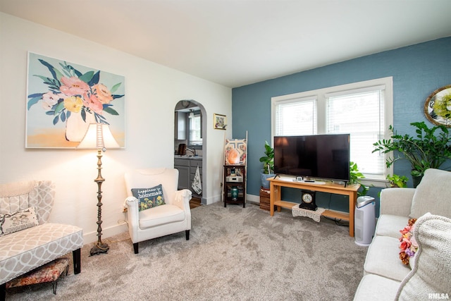 202 Esser St, Washington, IL 61571 - living area with carpet and arched walkways