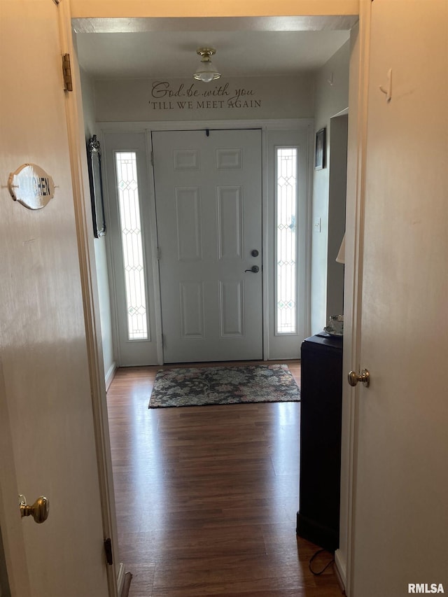 301 N Louise St, La Harpe, IL 61450 - foyer entrance featuring wood finished floors
