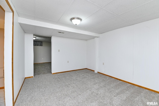 113 Highview Ter, East Peoria, IL 61611 - finished basement featuring carpet floors and a paneled ceiling