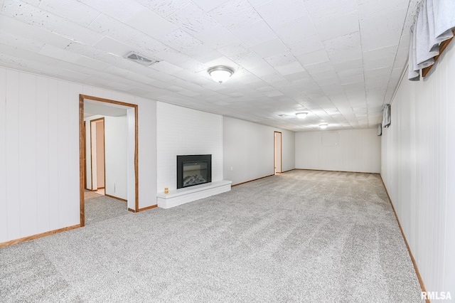 113 Highview Ter, East Peoria, IL 61611 - finished basement with carpet flooring and a fireplace