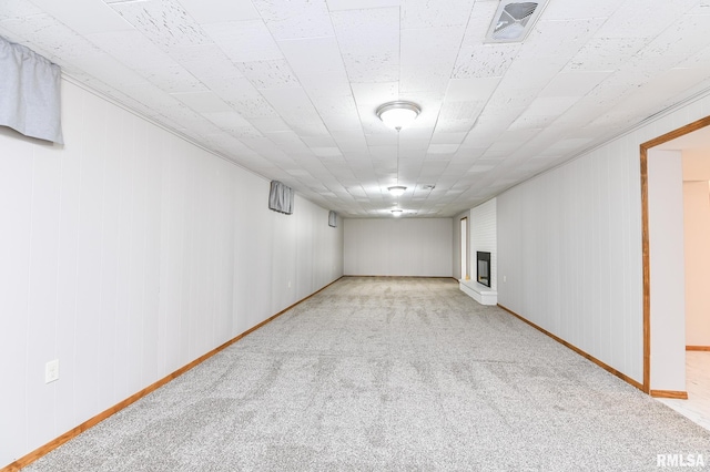 113 Highview Ter, East Peoria, IL 61611 - finished below grade area with carpet and a fireplace with raised hearth