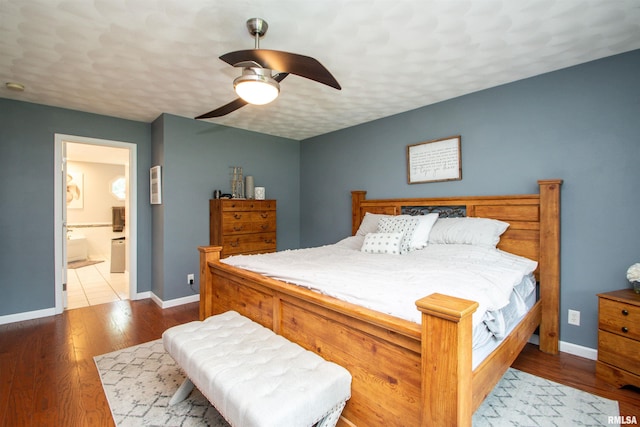116 Field Ct, East Peoria, IL 61611 - bedroom featuring wood finished floors, ceiling fan, and connected bathroom