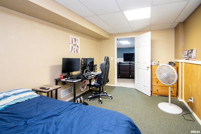 116 Field Ct, East Peoria, IL 61611 - carpeted bedroom with a paneled ceiling and an office area