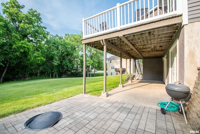116 Field Ct, East Peoria, IL 61611 - view of patio featuring stairway and a deck