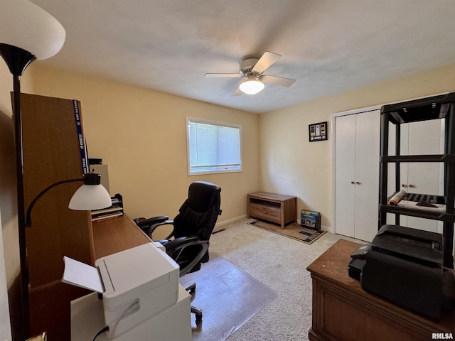 15 Elmo Dr, Macomb, IL 61455 - carpeted home office with ceiling fan and baseboards