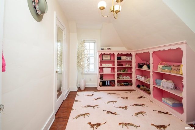 3316 N Biltmore Ave, Peoria, IL 61604 - recreation room with a chandelier and wood finished floors