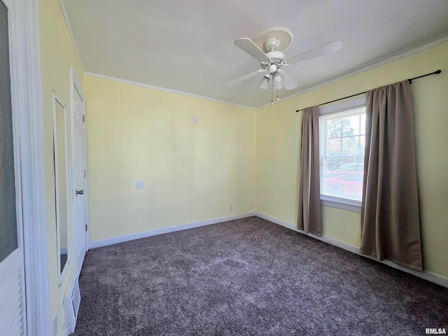 1507 W Circle Rd, Peoria, IL 61604 - carpeted empty room with crown molding and a ceiling fan